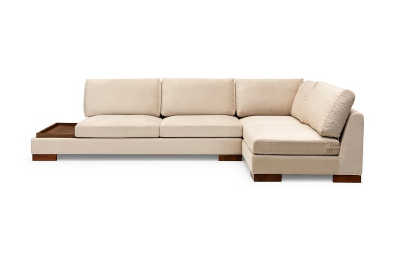 Tulima Sofa med Chaiselong m Puf Højre - Beige/Natur - Hjørnesofa