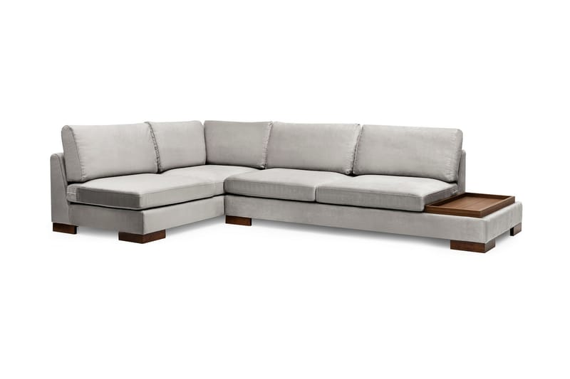 Tulima Sofa med Chaiselong m Puf Venstre - Lysegrå/Natur - Møbler - Sofaer - Hjørnesofa