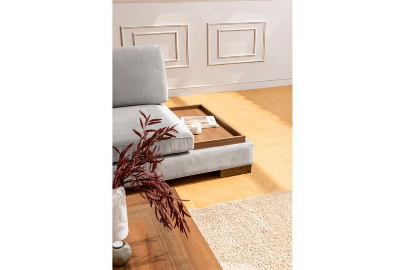 Tulima Sofa med Chaiselong m Puf Venstre - Lysegrå/Natur - Møbler - Sofaer - Hjørnesofa
