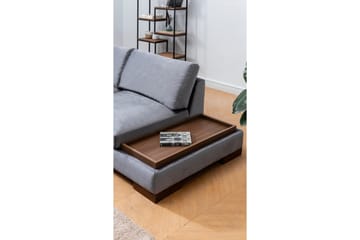 Tulima Sofa med Chaiselong m Puf Venstre - Mørkegrå/Natur - Møbler - Sofaer - Hjørnesofa