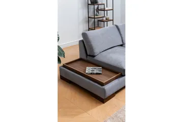 Tulima Sofa med Chaiselong m Puf Højre - Mørkegrå/Natur - Møbler - Sofaer - Hjørnesofa