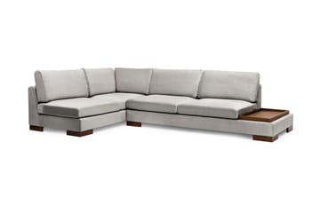Tulima Sofa med Chaiselong m Puf Venstre - Lysegrå/Natur - Møbler - Sofaer - Hjørnesofa