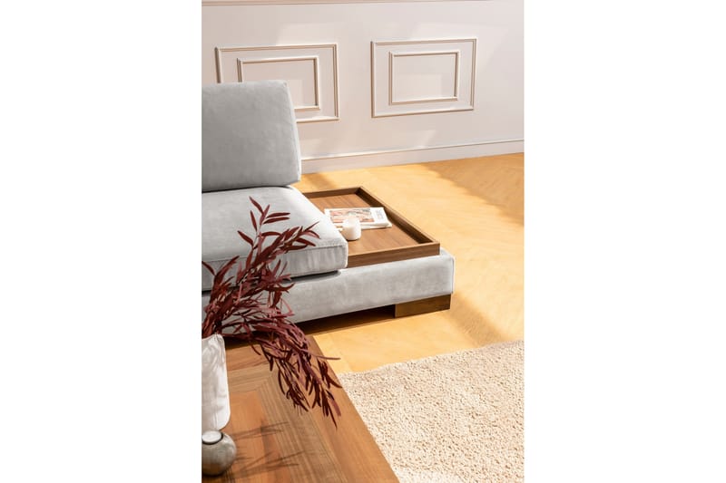 Tulima Sofa med Chaiselong m Puf Venstre - Lysegrå/Natur - Møbler - Sofaer - Hjørnesofa