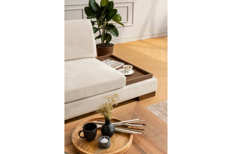 Tulima Sofa med Chaiselong m Puf Venstre - Beige/Natur - Møbler - Sofaer - Hjørnesofa