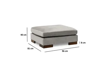 Tulima Sofa med Chaiselong m Puf Højre - Lysegrå/Natur - Møbler - Sofaer - Hjørnesofa