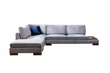 Tulima Sofa med Chaiselong m Puf Venstre - Mørkegrå/Natur - Møbler - Sofaer - Hjørnesofa