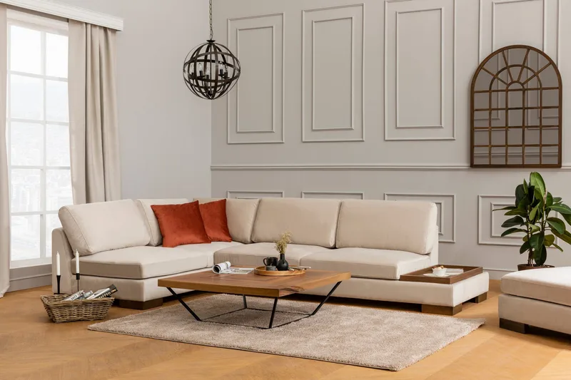 Tulima Sofa med Chaiselong Venstre - Beige/Natur - Møbler - Sofaer - Hjørnesofa