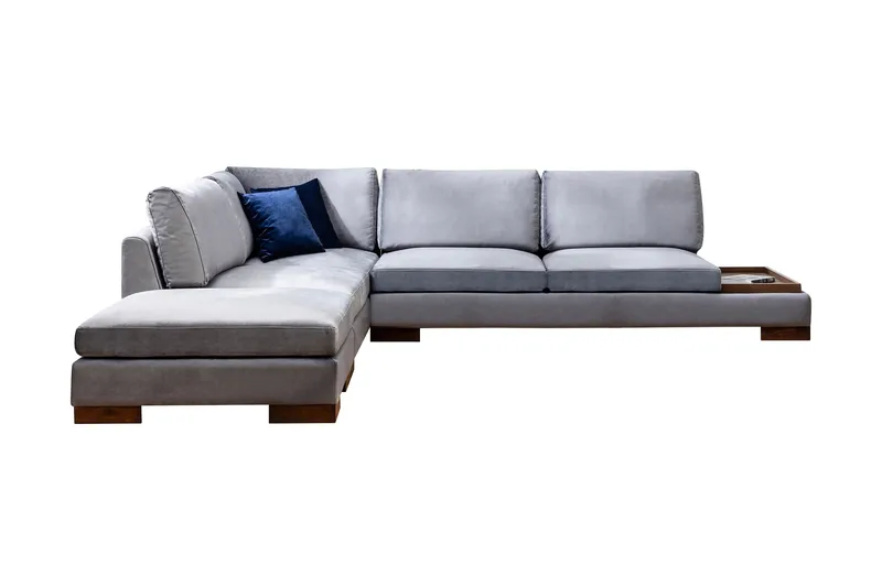 Tulima Sofa med Chaiselong Venstre, Mørkegrå/Natur