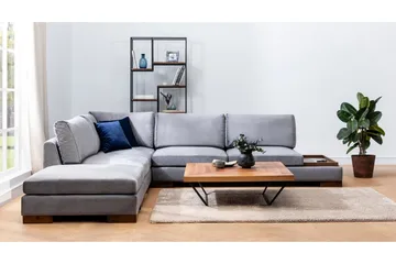 Tulima Sofa med Chaiselong Venstre - Mørkegrå/Natur - Møbler - Sofaer - Hjørnesofa