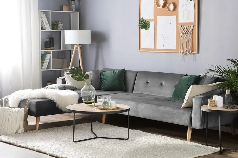Vadso Hjørnesofa 303 cm - Grå - Møbler - Sofaer - Sovesofaer - Sovesofa chaiselong