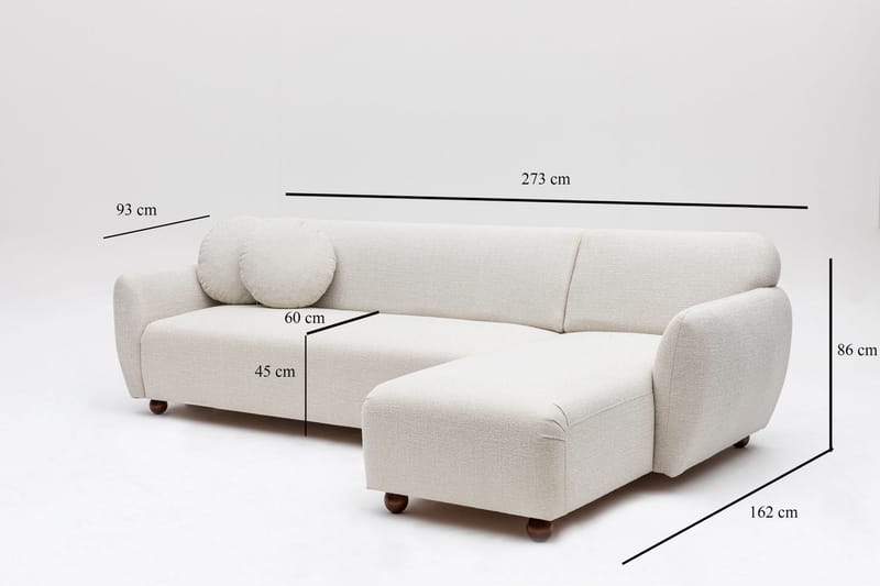 Whitecliffs Chaiselongsofa 3-personers - Hvid - Møbler - Sofaer - Sofa med chaiselong - 3 personers sofa med chaiselong