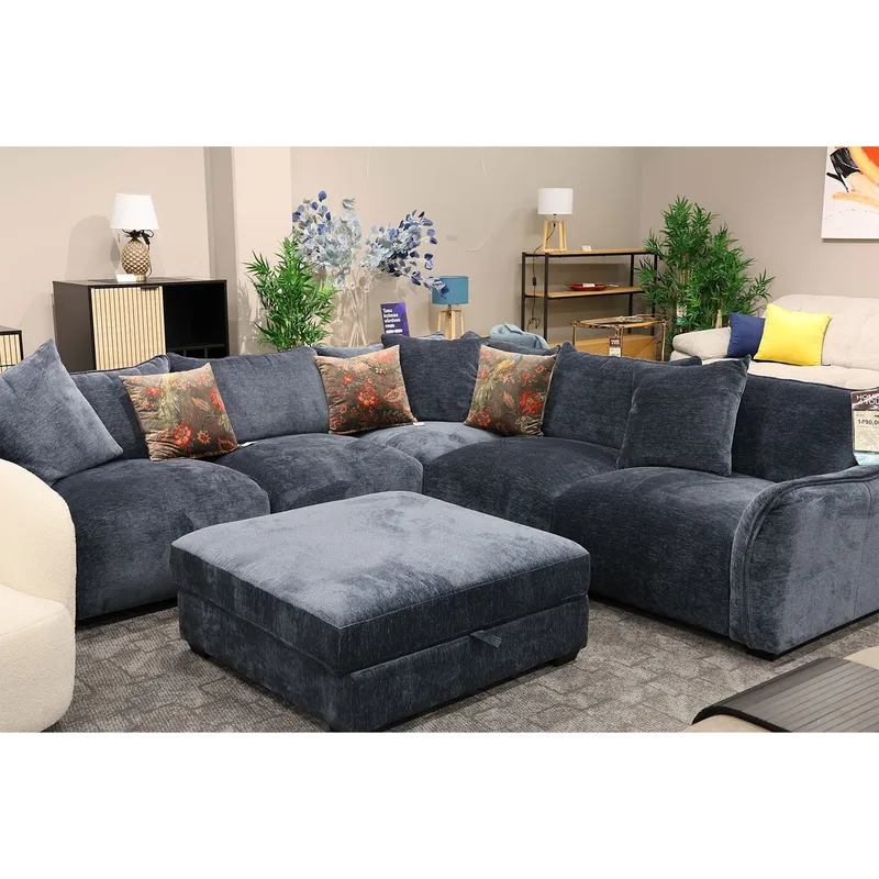 Hjørnesofa/ottoman Denvi - mørkeblå - Møbler - Sofaer - Hjørnesofa