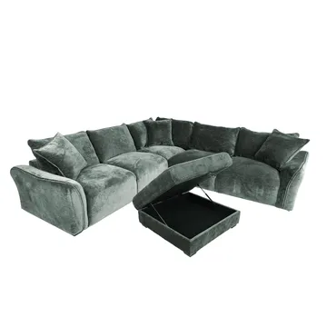 Hjørnesofa/ottoman Denvi - mintgrøn - Møbler - Sofaer - Hjørnesofa
