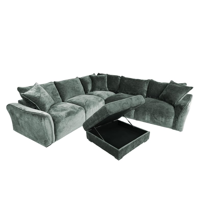 Hjørnesofa/ottoman Denvi - mintgrøn - Møbler - Sofaer - Hjørnesofa