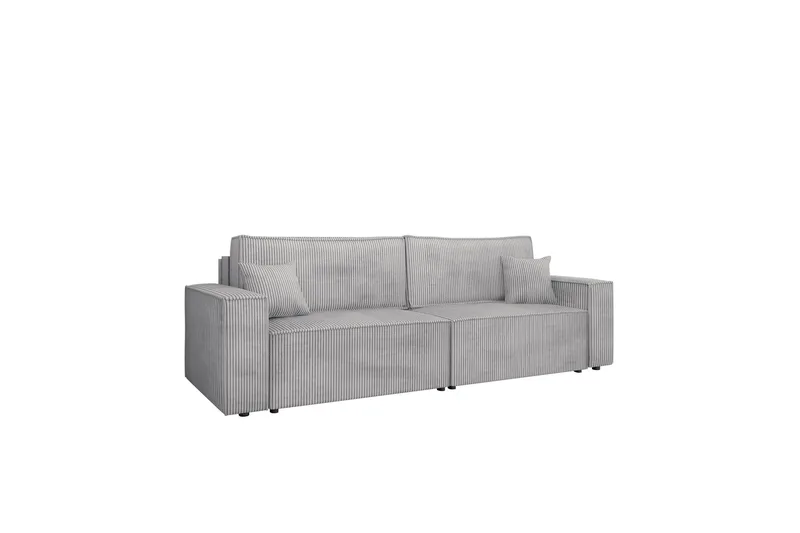 Hobson 3-personers Sovesofa 245 cm med Opbevaring i Manchesterstof, Grå