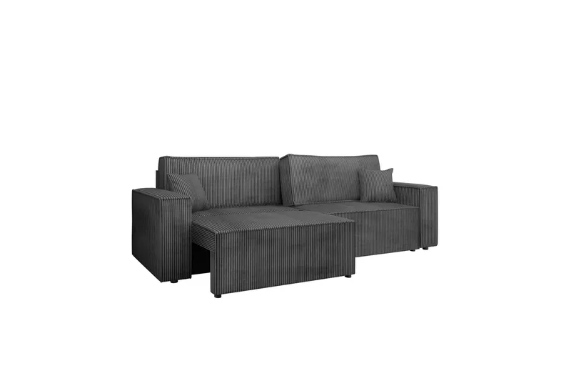 Hobson 3-personers Sovesofa 245 cm med Opbevaring i Manchesterstof, Grå