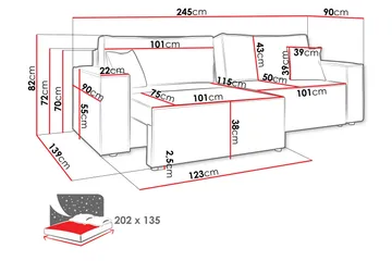 Hobson Sofa 3-personers - Mørk grå - Møbler - Sofaer - 3 personers sofa