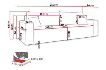 Hobson Sovesofa 3-personers i Plys - Hvid - Møbler - Sofaer - Sovesofaer