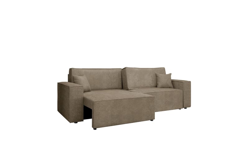 Hobson Sovesofa 3-personers i Plys - Brun - Møbler - Sofaer - Sovesofaer