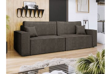Hobson Sovesofa 3-personers i Plys - Grå - Møbler - Sofaer - Sovesofaer