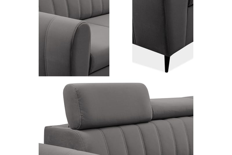 Hoffman Sofa med Chaiselong 3-personers - Grå - Møbler - Sofaer - Sofa med chaiselong