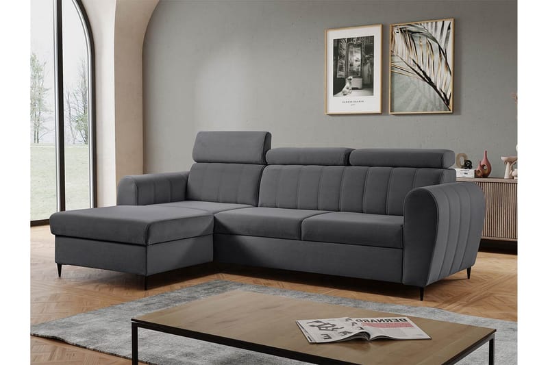 Hoffman Sofa med Divan 3-seter - Grå - Møbler - Sofaer - Sofa med chaiselong