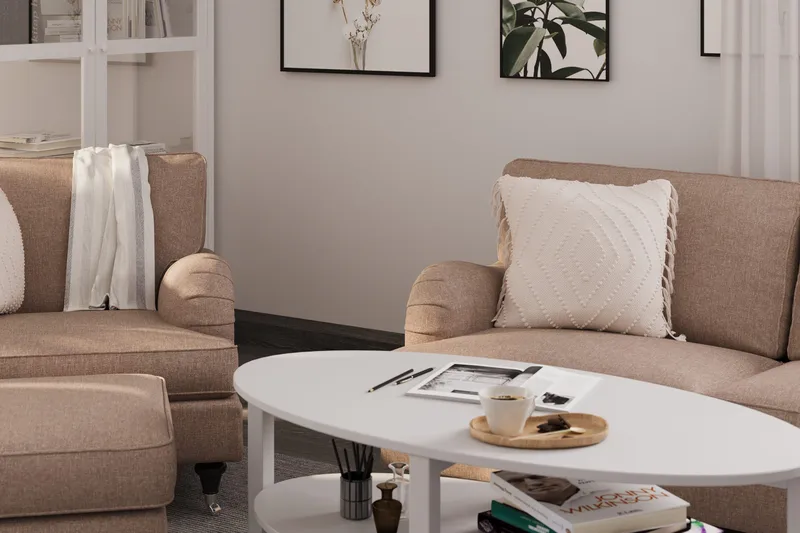 Howard Classic 2-personers Svunget Stofsofa - Mørkebege - Møbler - Sofaer - Howard sofa