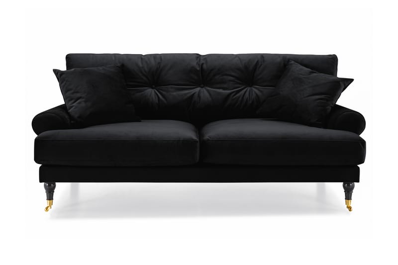 Andrew 2-personers Fløjlssofa - Sort - Møbler - Sofaer - Howard sofa