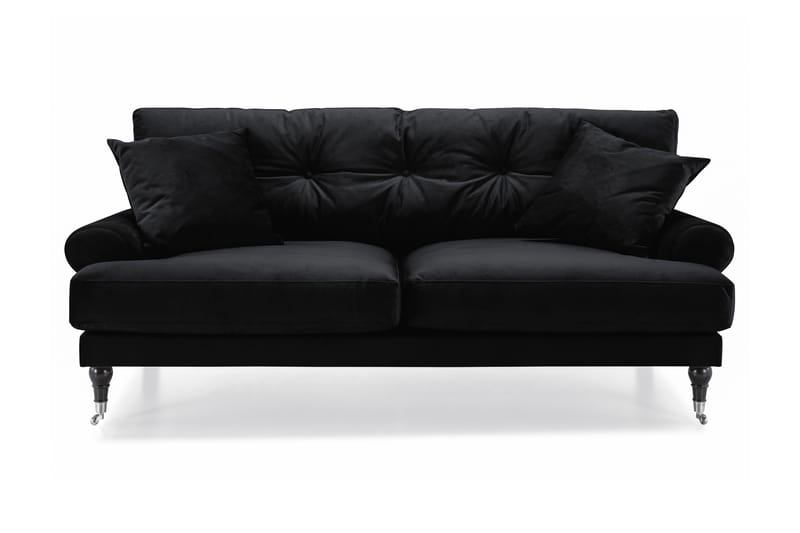 Andrew 2-personers Fløjlssofa - Sort - Møbler - Sofaer - Howard sofa