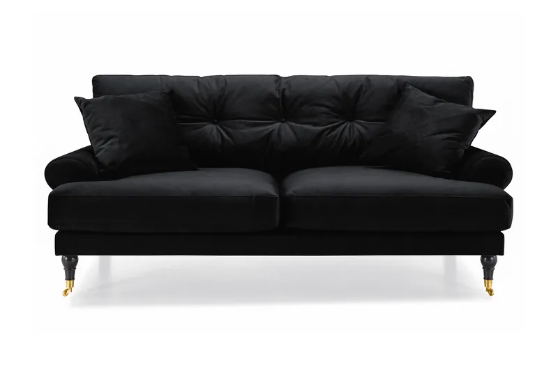 Andrew 2-personers Fløjlssofa - Sort - Møbler - Sofaer - 2 personers sofa