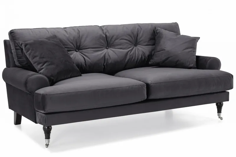 Andrew 2-personers Fløjlssofa - Mørkegrå - Møbler - Sofaer - 2 personers sofa