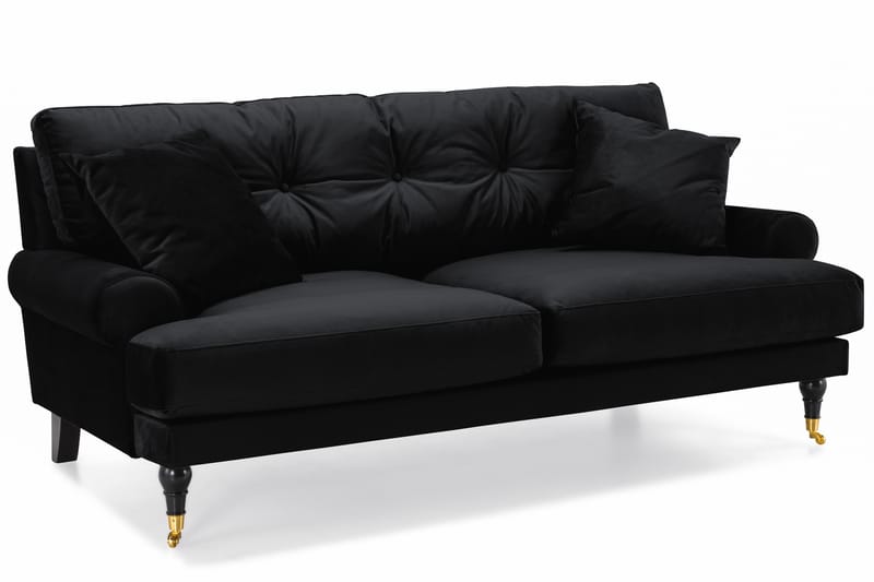 Andrew 2-personers Fløjlssofa - Sort - Møbler - Sofaer - Howard sofa