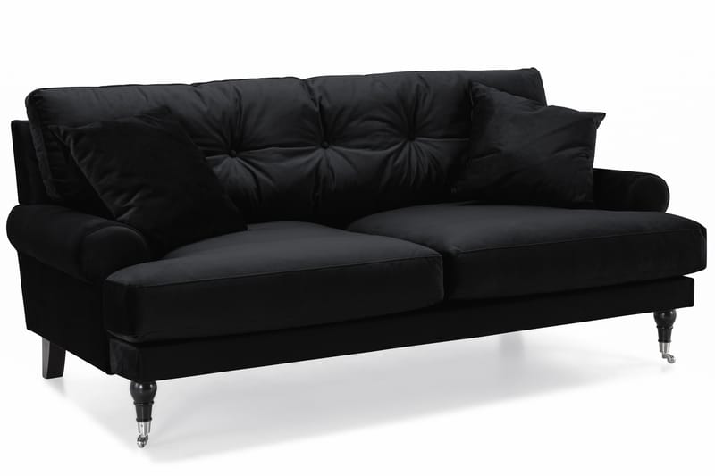 Andrew 2-personers Fløjlssofa - Sort - Møbler - Sofaer - Howard sofa