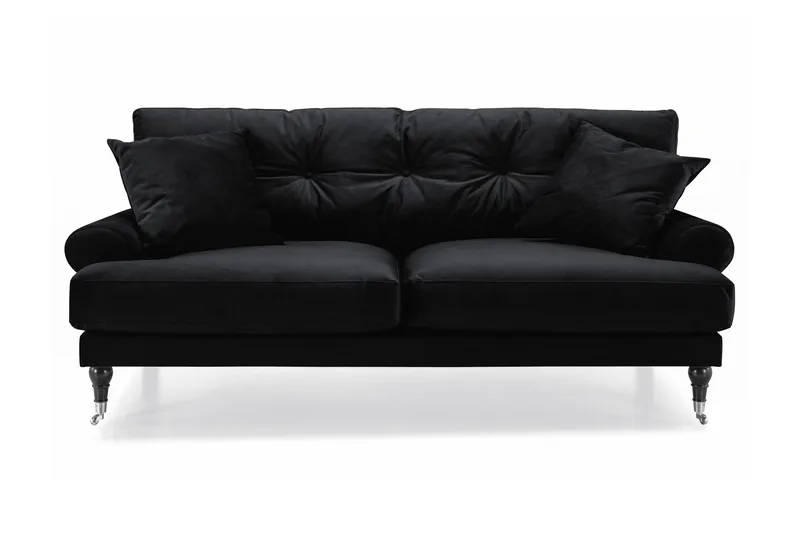 Andrew 2-personers Fløjlssofa - Sort - Møbler - Sofaer - 2 personers sofa