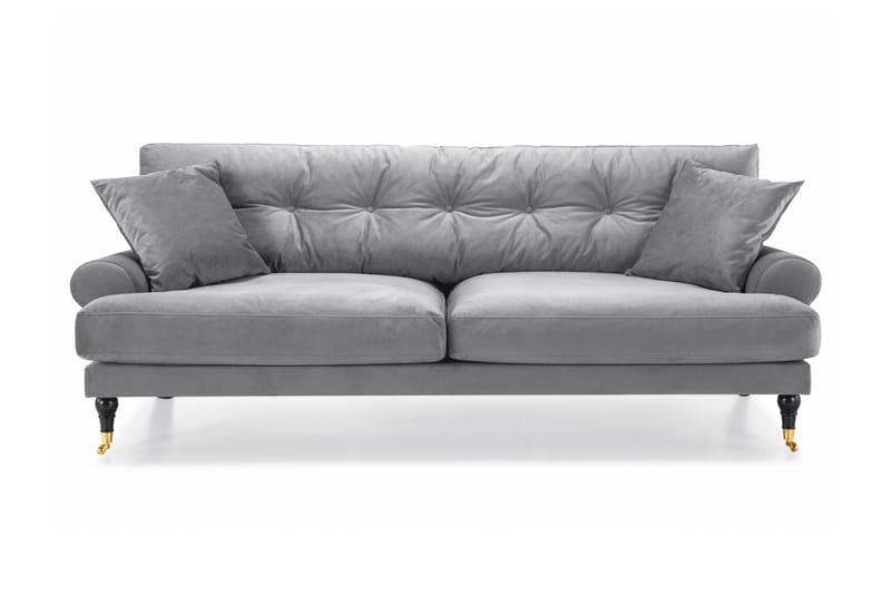 Andrew 3-personers Fløjlssofa - Lysegrå - Møbler - Sofaer - Howard sofa