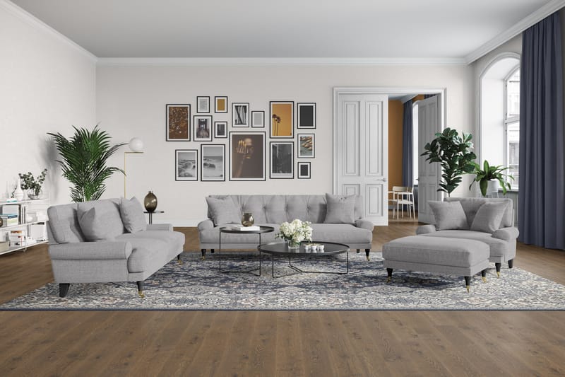 Andrew 3-pers Sofa - Lysegrå/Messing - Møbler - Sofaer - Howard sofa