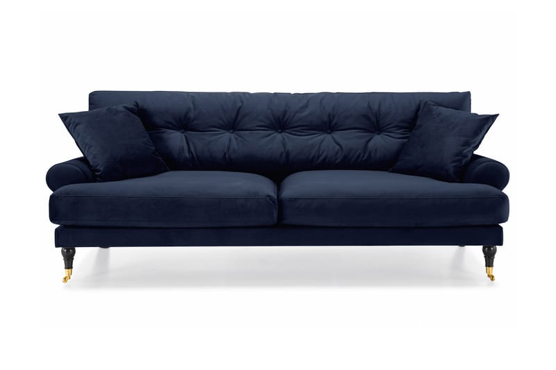 Andrew 3-personers Fløjlssofa - Blå - Møbler - Sofaer - Howard sofa