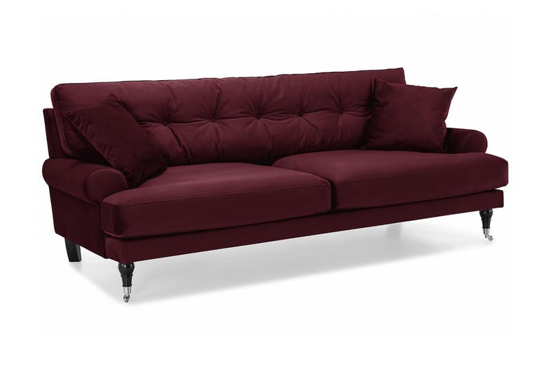 Andrew 3-personers Velourofa - Lilla/Krom - Howard sofa - Velour sofaer - 3 personers sofa