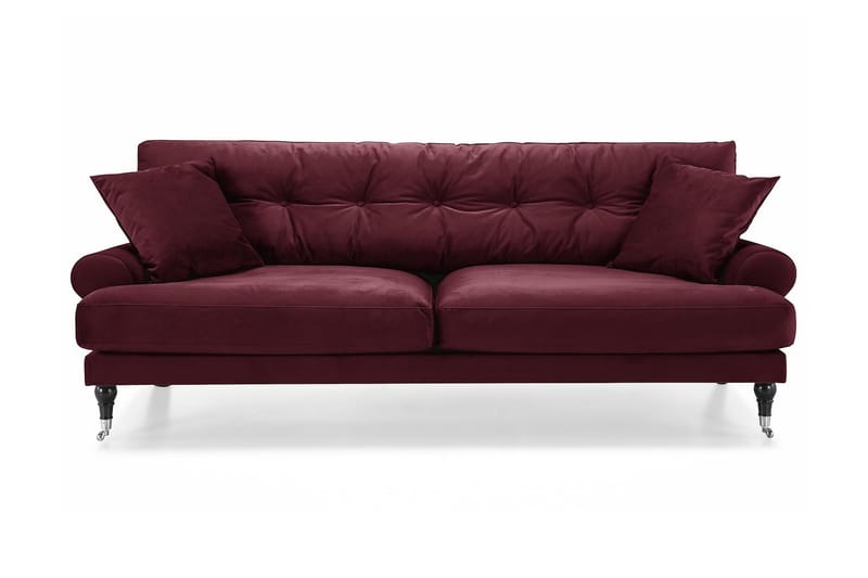 Andrew 3-personers Velourofa - Lilla/Krom - Velour sofaer - 3 personers sofa - Howard sofa