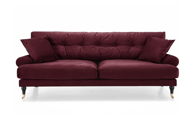 Andrew 3-personers Velourofa - Lilla/Messing - Howard sofa - Velour sofaer - 3 personers sofa