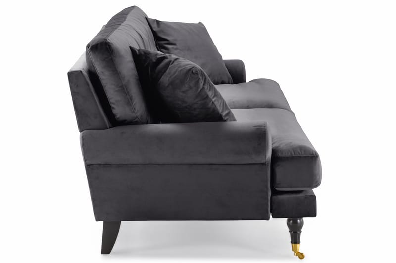 Andrew 3-personers Fløjlssofa - Mørkegrå - Møbler - Sofaer - 3 personers sofa