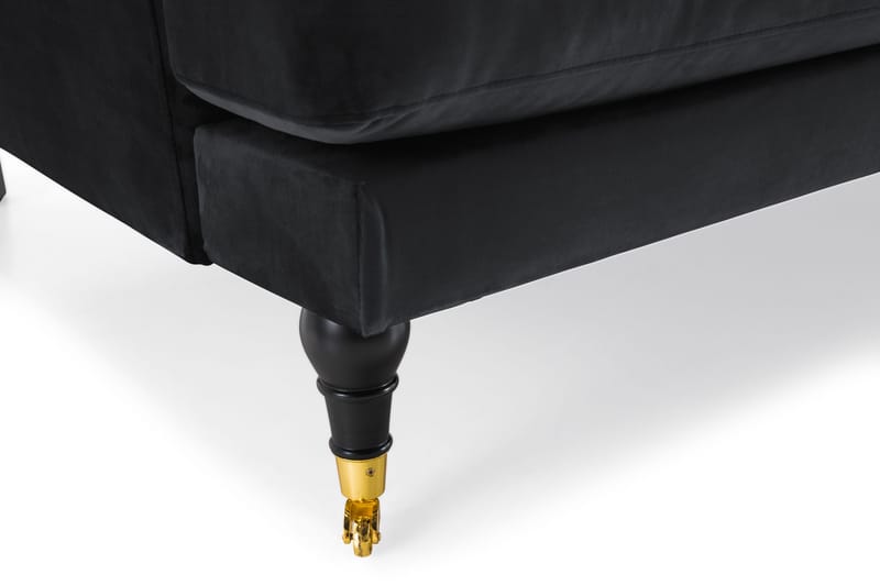 Andrew 3-personers Fløjlssofa - Sort - Møbler - Sofaer - 3 personers sofa