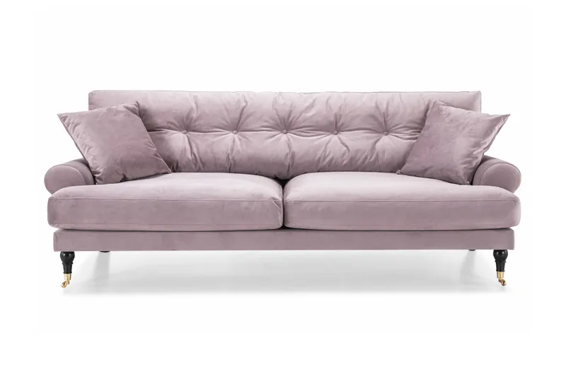 Andrew 3-personers Fløjlssofa - Lilla - Møbler - Sofaer - 3 personers sofa