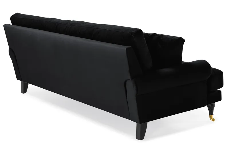 Andrew 3-personers Fløjlssofa - Sort - Møbler - Sofaer - 3 personers sofa