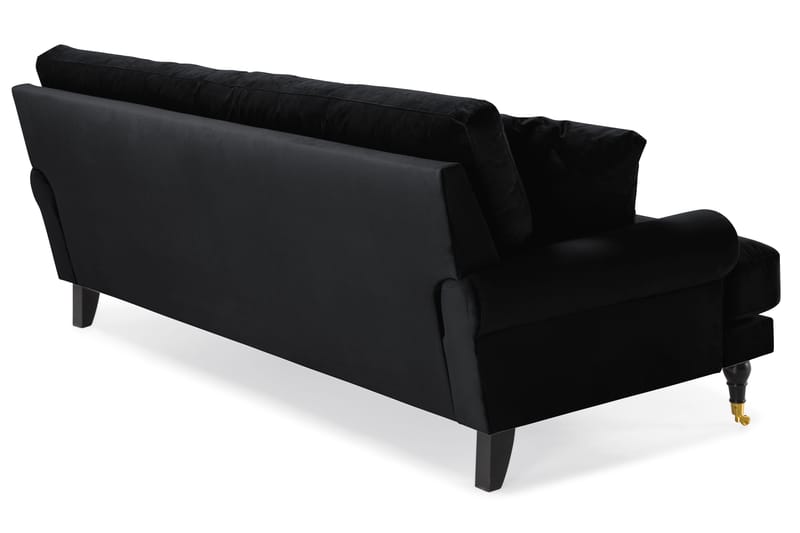Andrew 3-personers Fløjlssofa - Sort - Møbler - Sofaer - 3 personers sofa