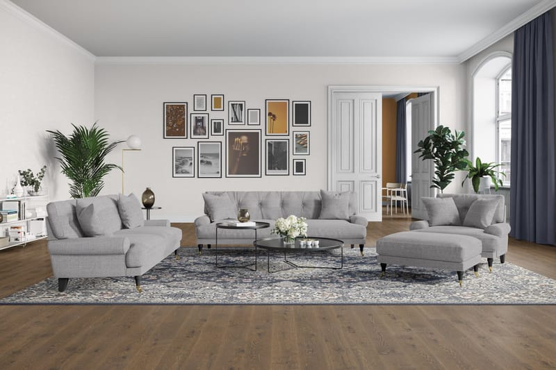 Andrew 3-personers Stofsofa - Grå - Møbler - Sofaer - 3 personers sofa
