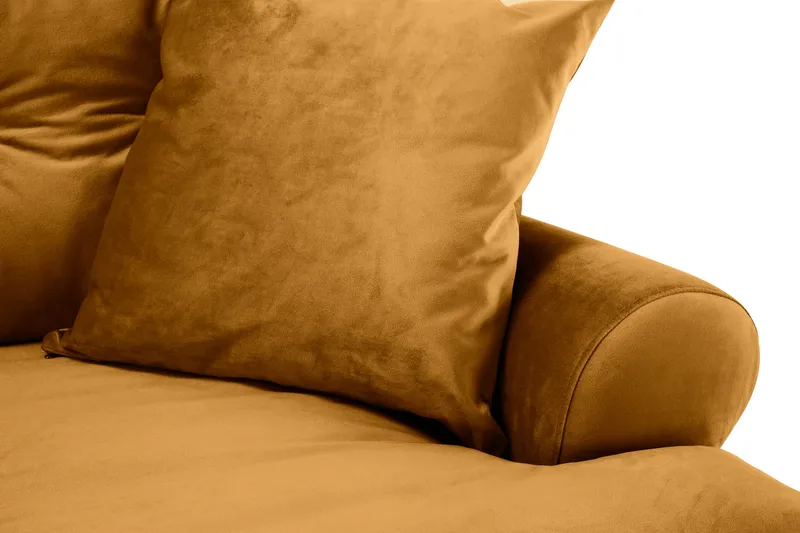 Andrew 3-personers Fløjlssofa - Mørkegul - Møbler - Sofaer - 3 personers sofa