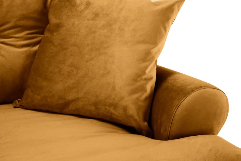 Andrew 3-personers Fløjlssofa - Mørkegul - Møbler - Sofaer - 3 personers sofa