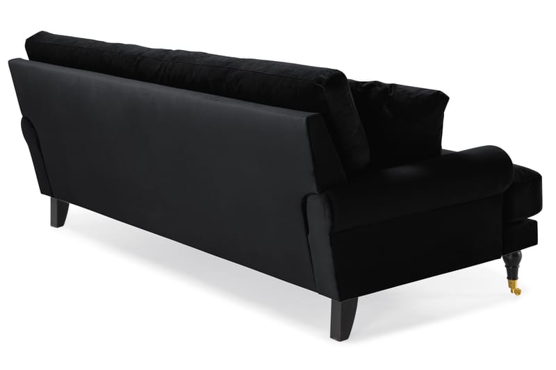 Andrew 3-personers Fløjlssofa - Sort - Møbler - Sofaer - Howard sofa