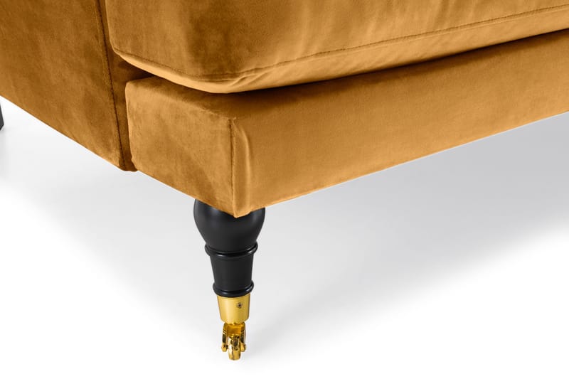 Andrew 3-personers Fløjlssofa - Mørkegul - Møbler - Sofaer - 3 personers sofa